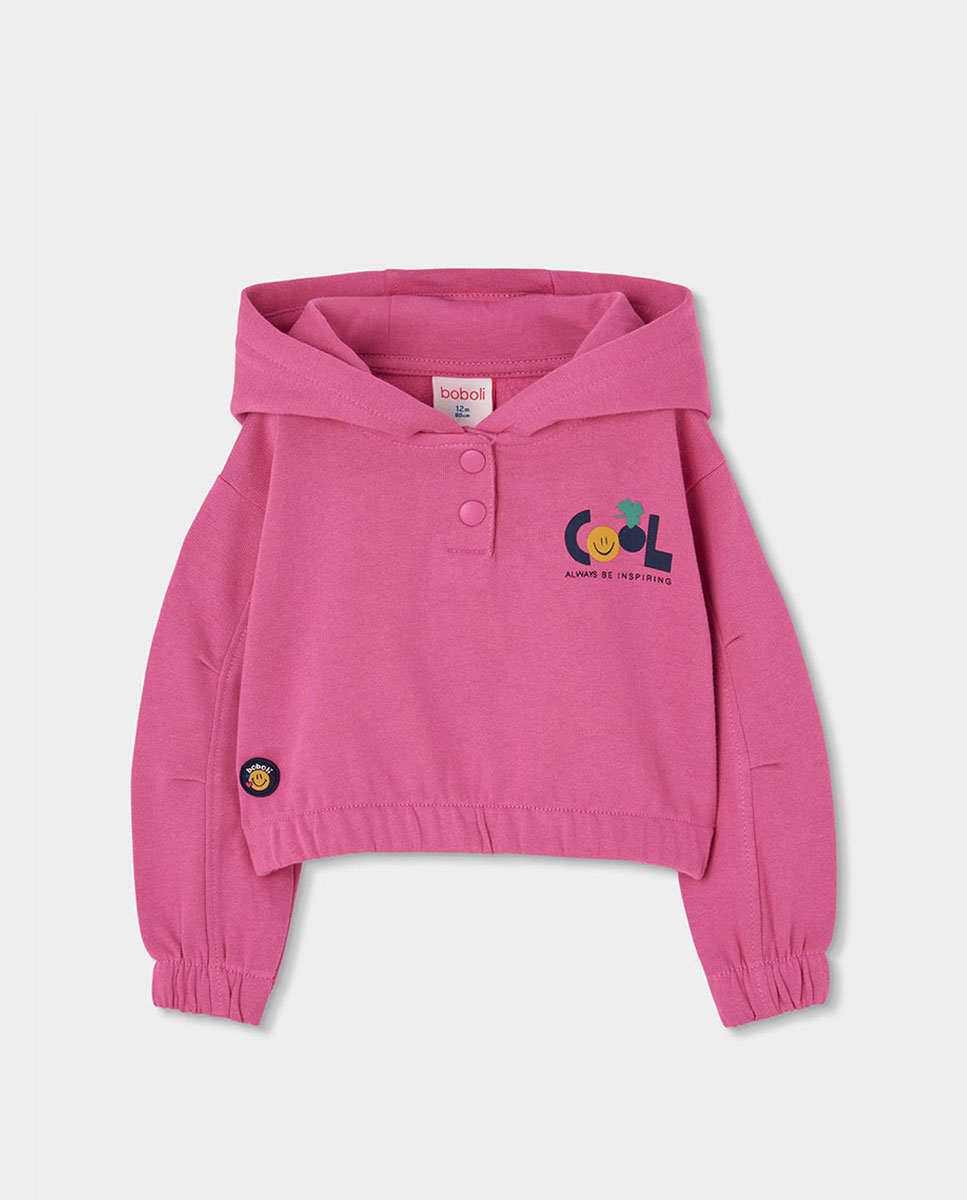 Sweatshirt de Felpa Infantil de Algodão com Capuz Multicolor-1