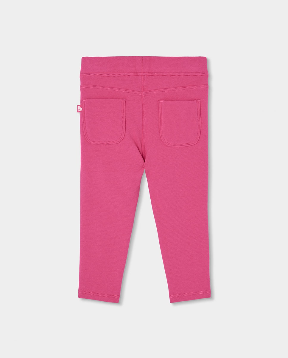 Calças de Felpa Jegging de Cintura Subida Boboli Rosa-2