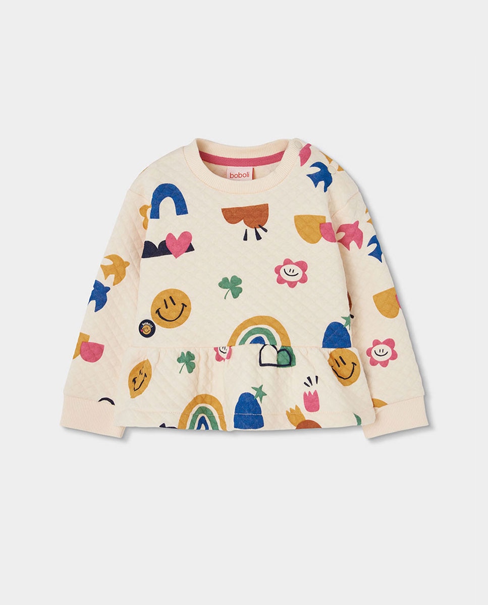 Imagem 0 de Sweatshirt Acolchoada Infantil de Manga Comprida com Gola Redonda