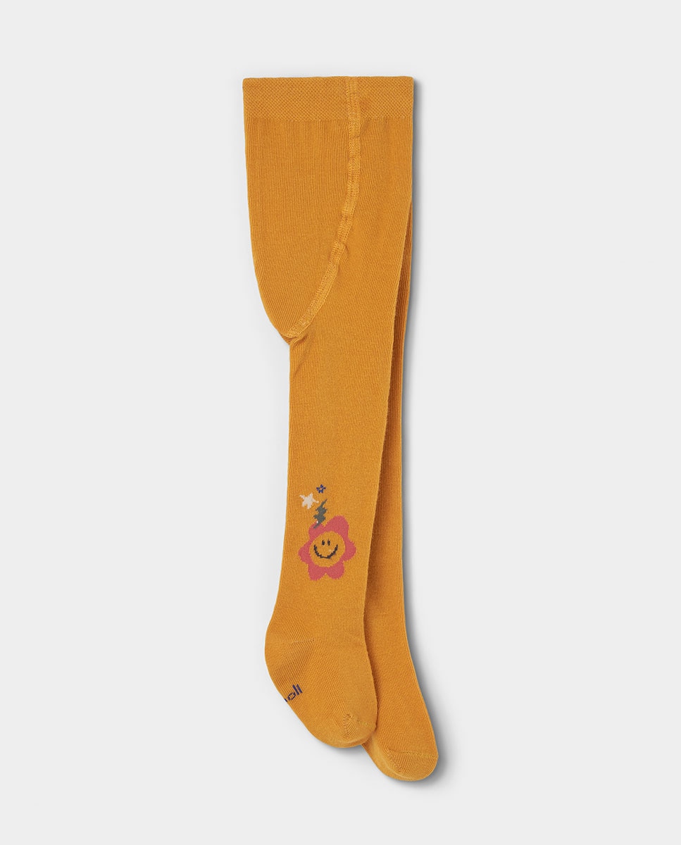 Imagem 0 de Collants Infantil com Estampado de Flores e Cintura Subida