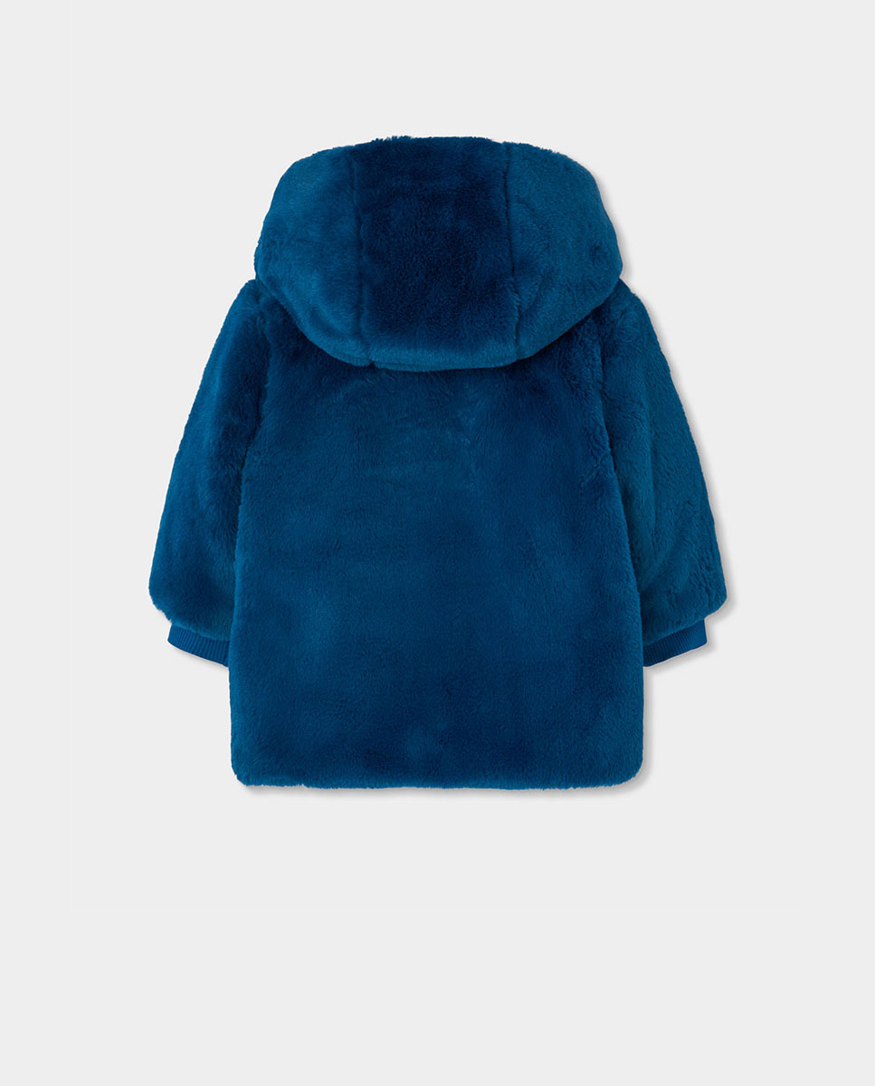 Parka Reversível Infantil com Capuz e Bolsos Multicolor-5