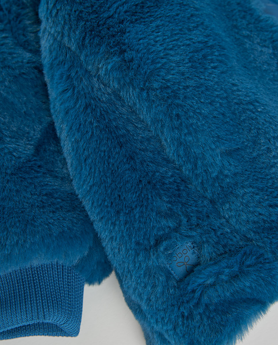 Vestido de Felpa Infantil de Manga Comprida com Gola Redonda Multicolor-8