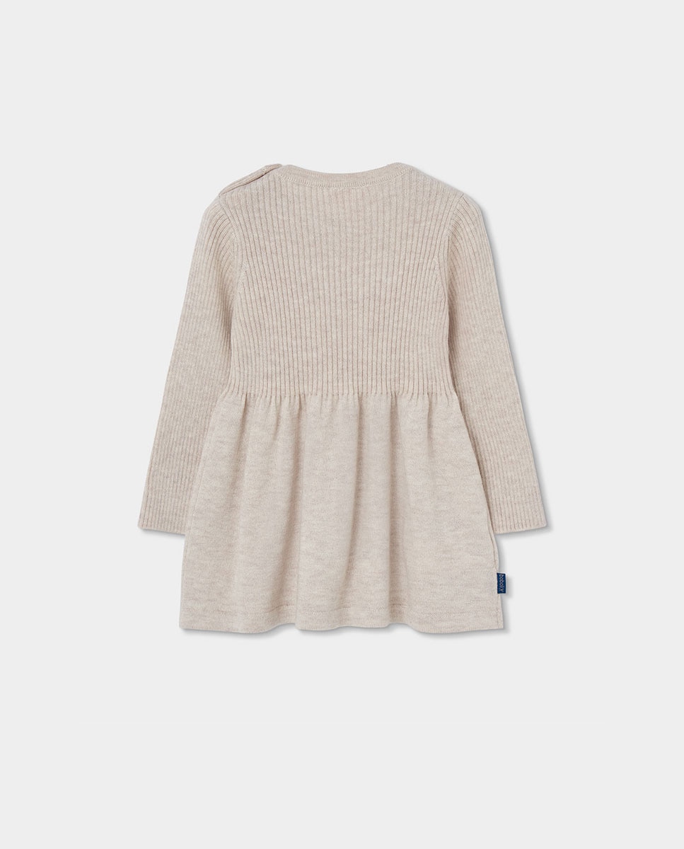Vestido de Malha Infantil com Estampado de Flores e Manga Comprida Multicolor-2