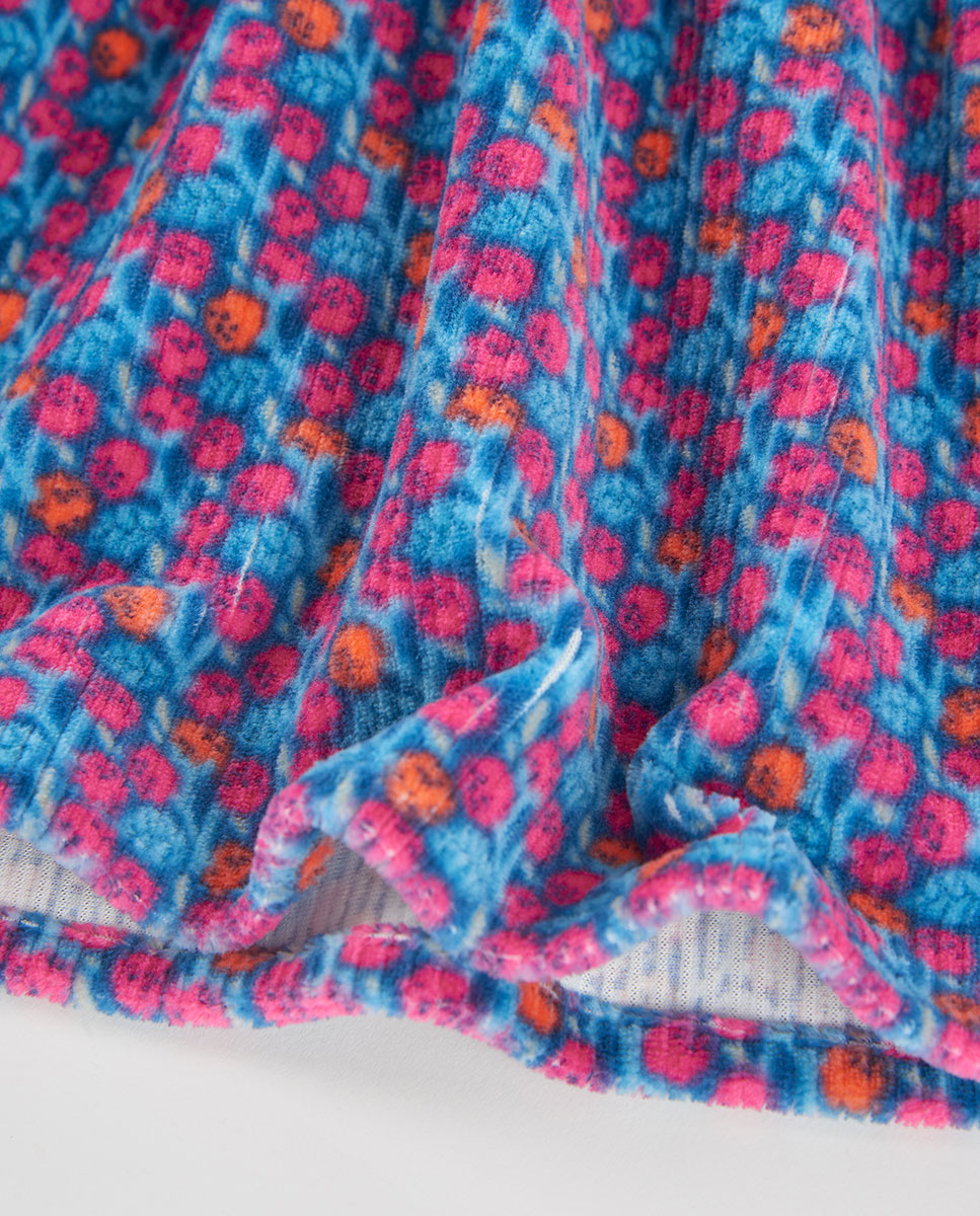 Vestido Infantil de Manga Comprida com Gola Tipo Camisa Azul-marinho / Rosa-4