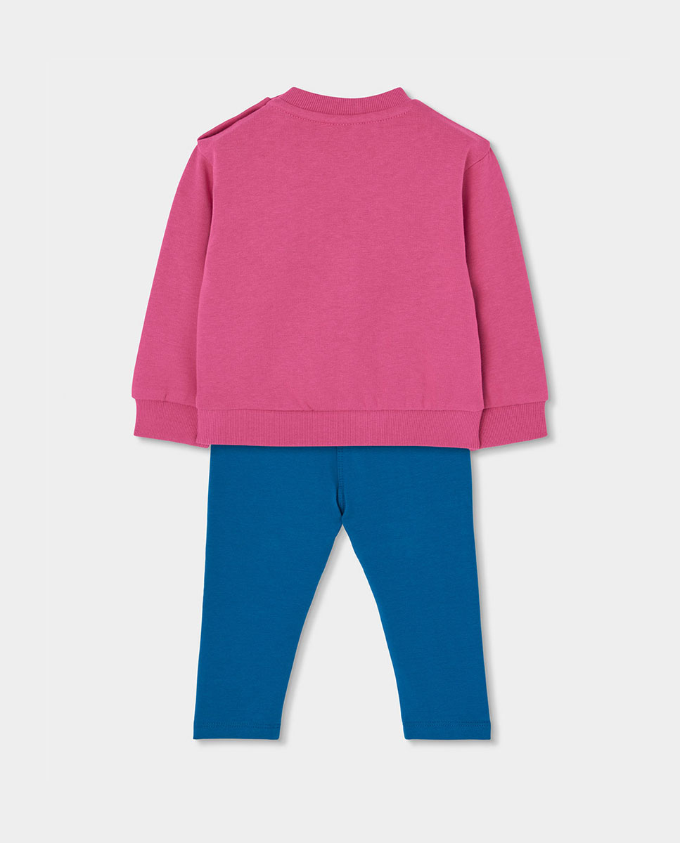 Conjunto de Sweatpants Infantil de Algodão de Manga Comprida Azul-marinho-2
