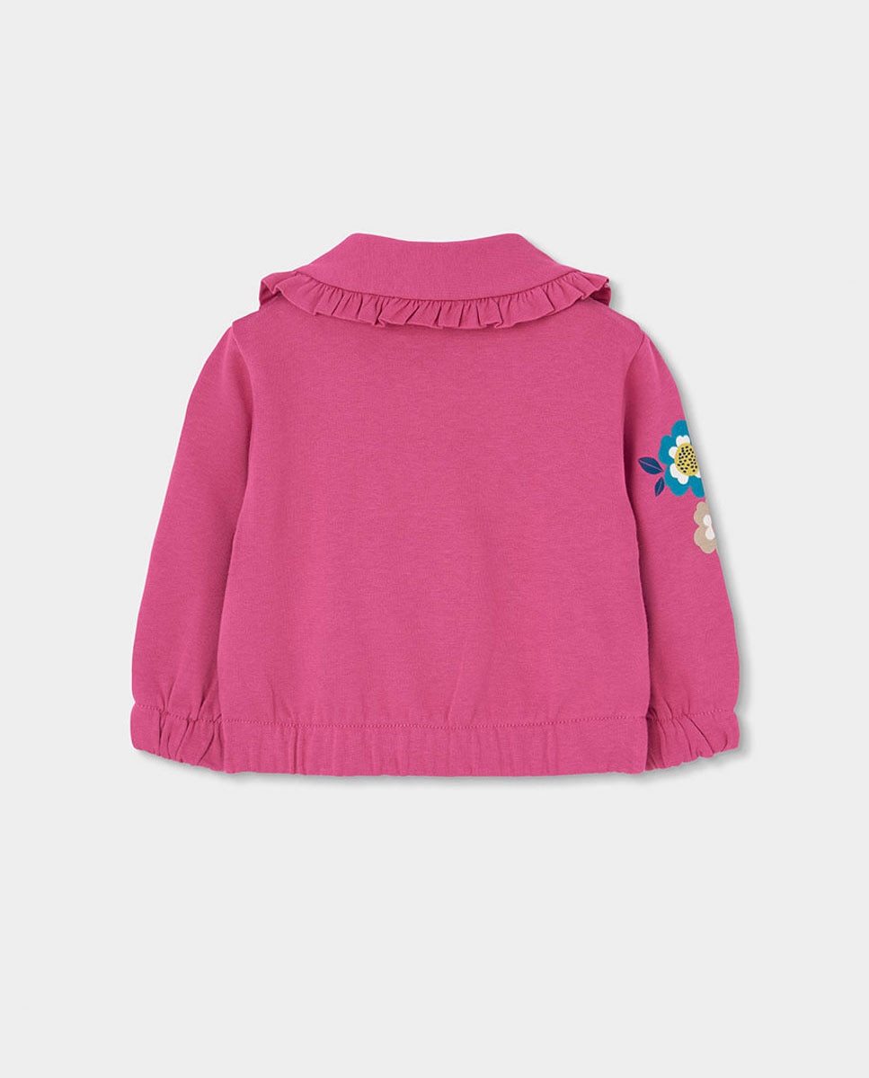 Casaco de Felpa Infantil de Algodão com Fecho Zip Multicolor-2