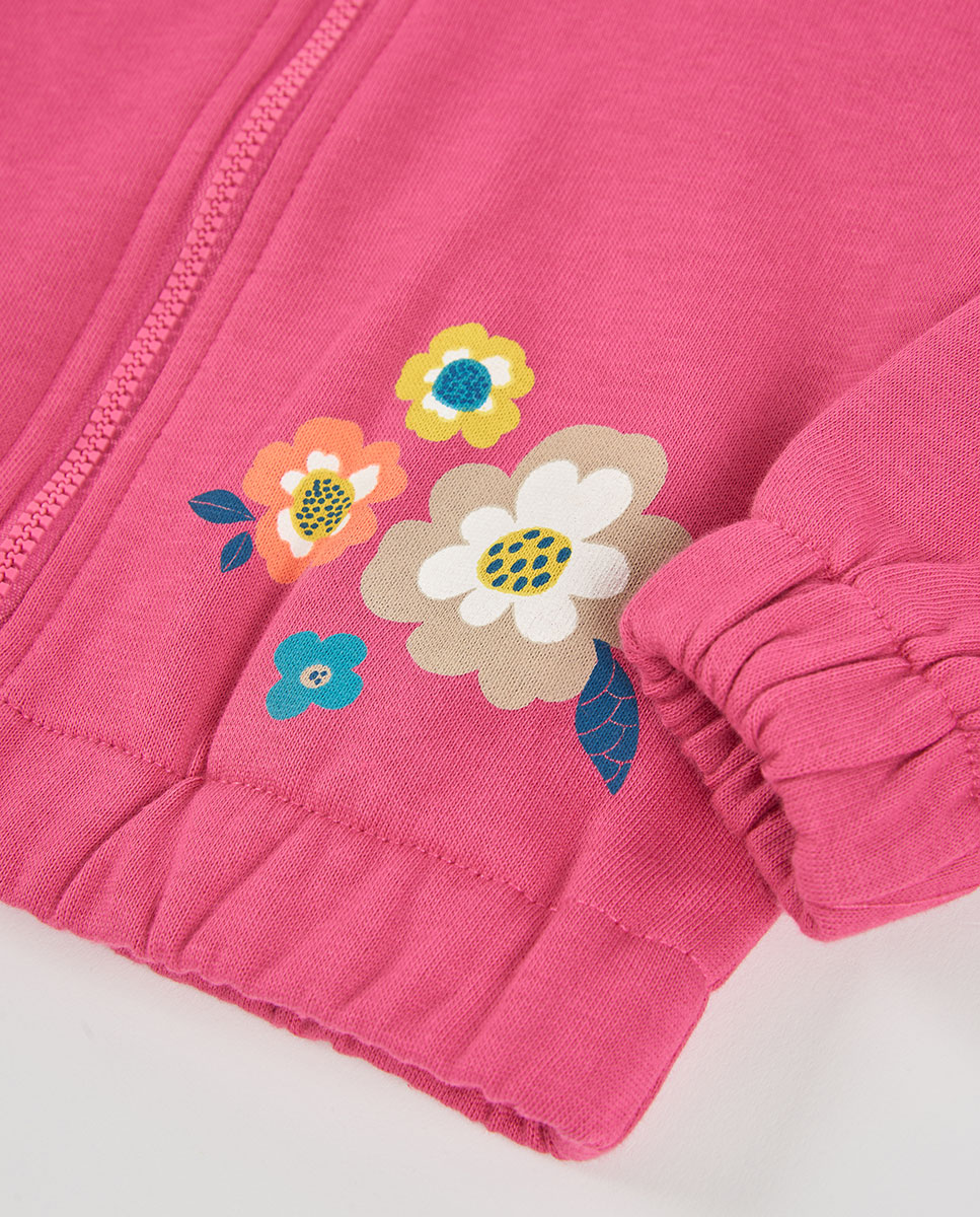 Casaco de Felpa Infantil de Algodão com Fecho Zip Multicolor-4