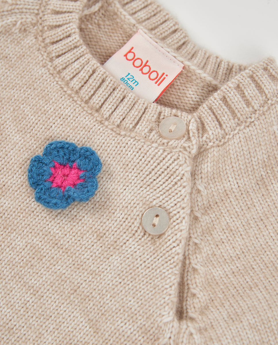 Camisola de Malha Infantil com Estampado de Flores e Manga Comprida Multicolor-3