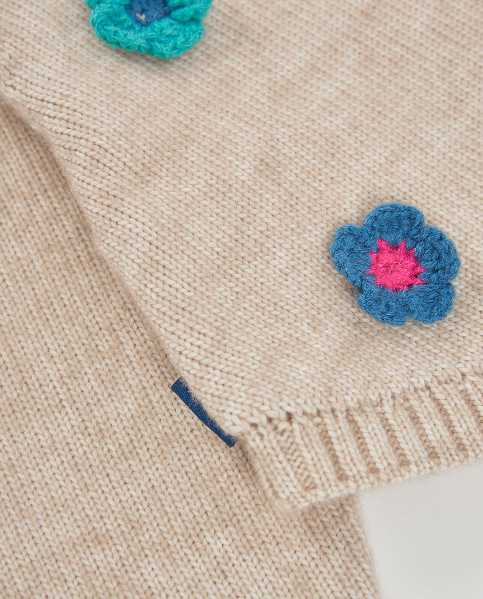 Camisola de Malha Infantil com Estampado de Flores e Manga Comprida Multicolor-4