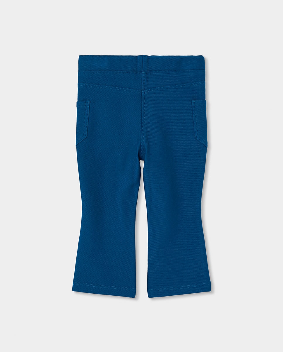 Calças À Boca de Sino de Cintura Subida Infantil Boboli Azul-marinho-2