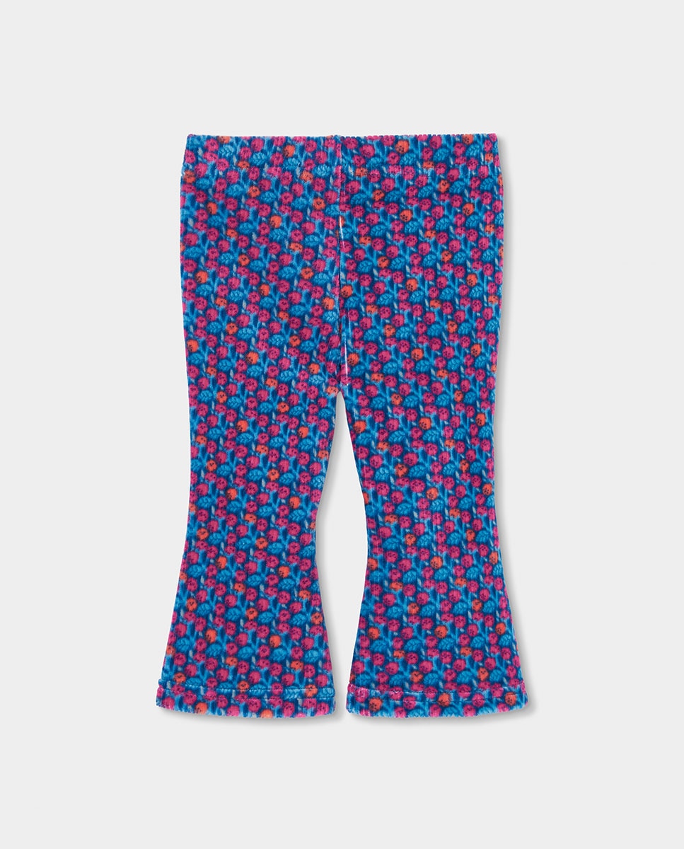 Calças À Boca de Sino com Cintura Subida Infantil Multicolor-2