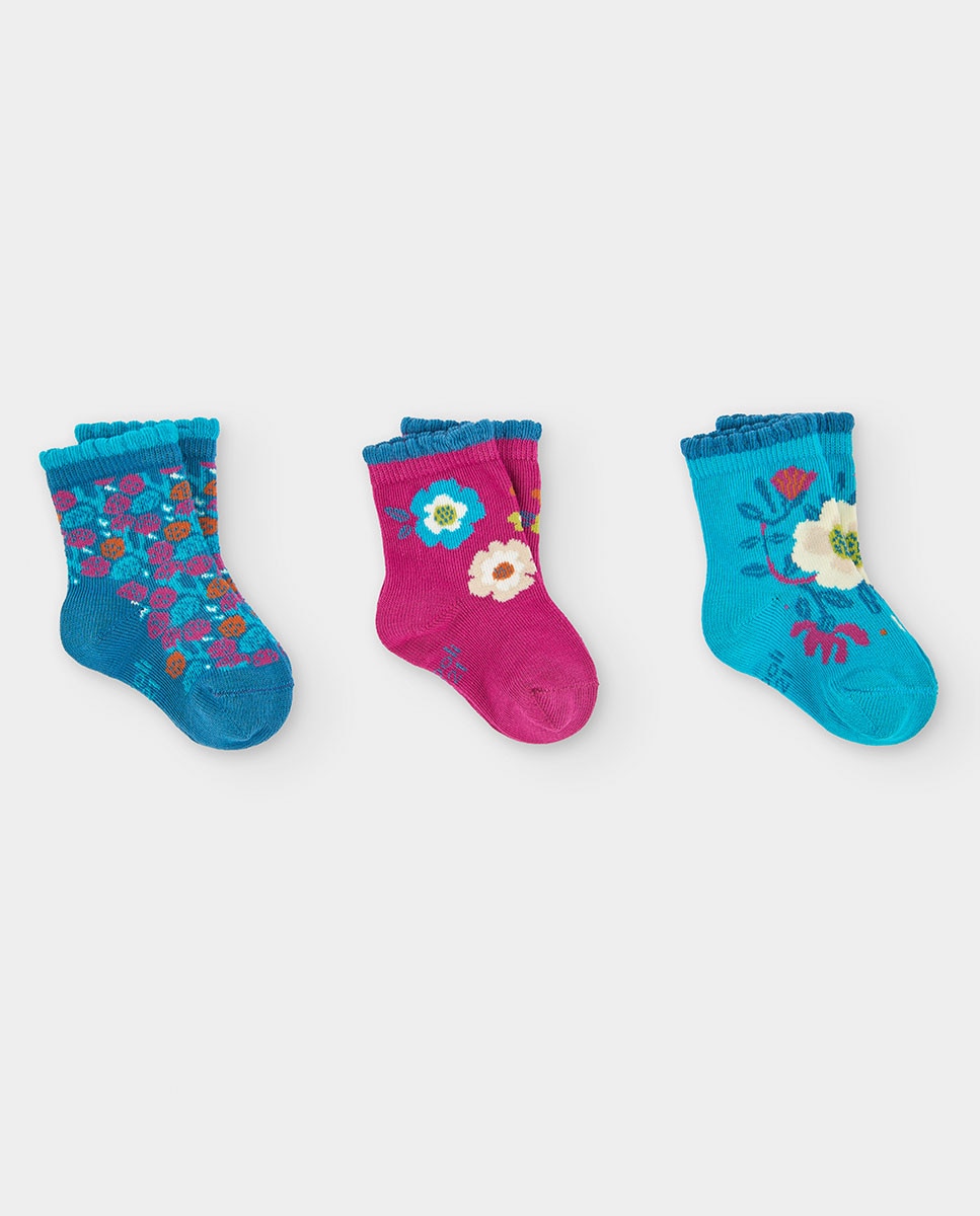 Imagem 0 de Meias Infantil com Estampado de Flores