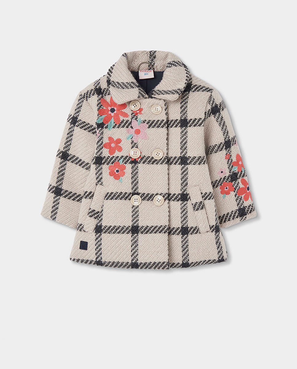 Imagem 0 de Parka Reversível Infantil com Estampado de Flores e Capuz