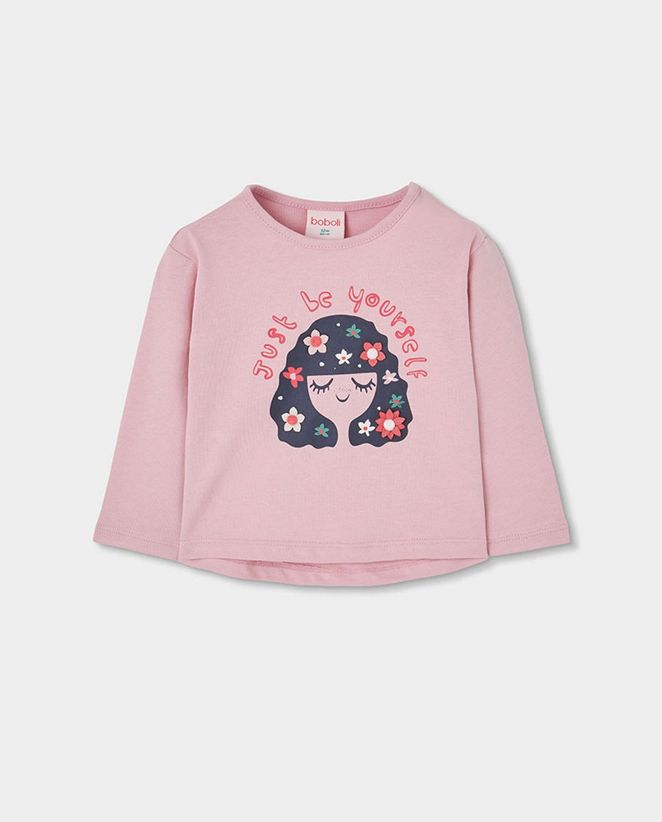 Imagem 0 de T-shirt Infantil de Algodão de Manga Comprida