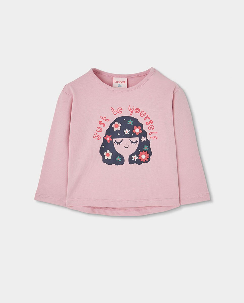 Imagem 0 de T-shirt Infantil de Algodão de Manga Comprida