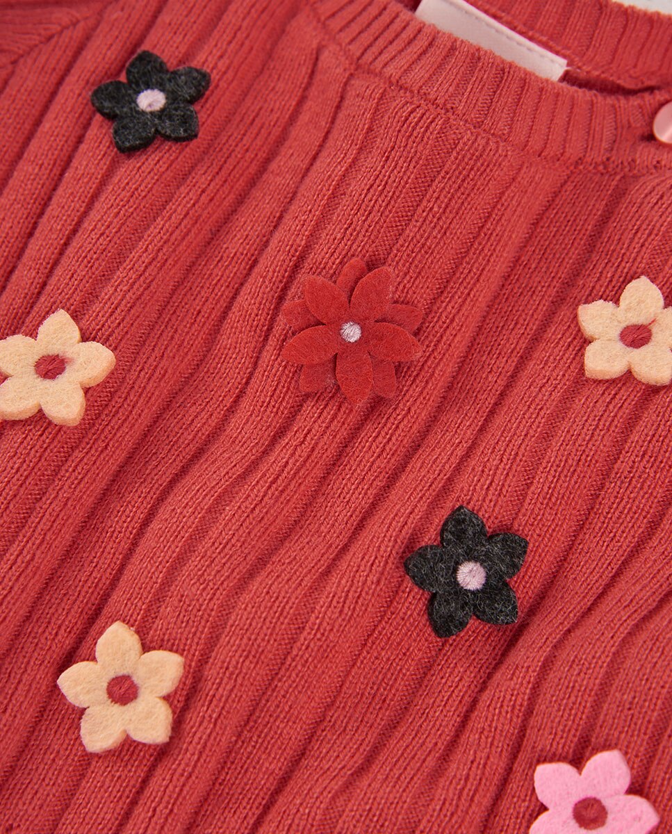 Vestido Infantil com Estampado de Flores e Manga Comprida Boboli Multicolor-2