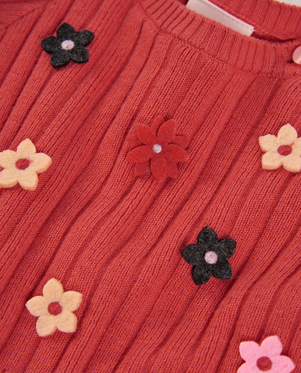 Vestido de Felpa Infantil de Manga Comprida com Gola Redonda Multicolor-2