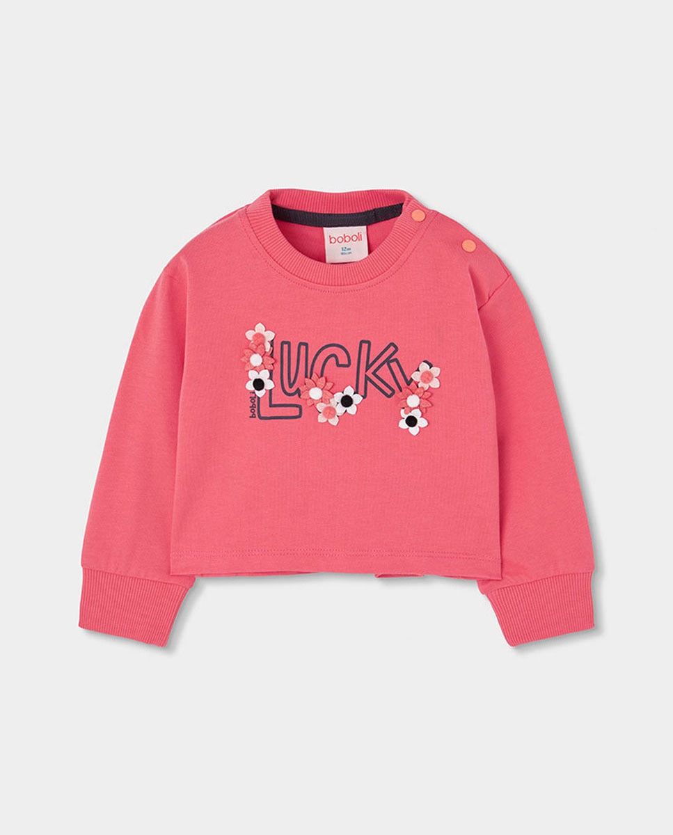 Imagem 0 de T-shirt Infantil de Algodão de Manga Comprida com Gola Redonda