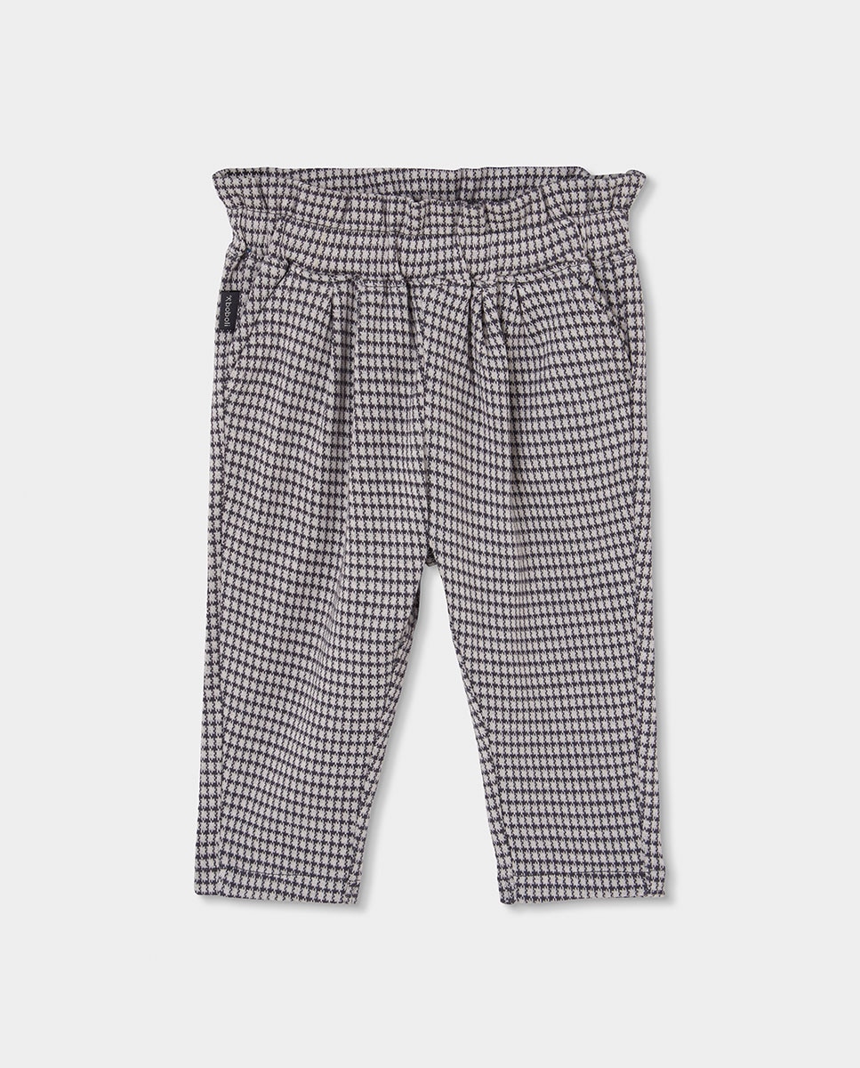Colete Infantil com Estampado de Flores e Gola em V Branco / Preto-2