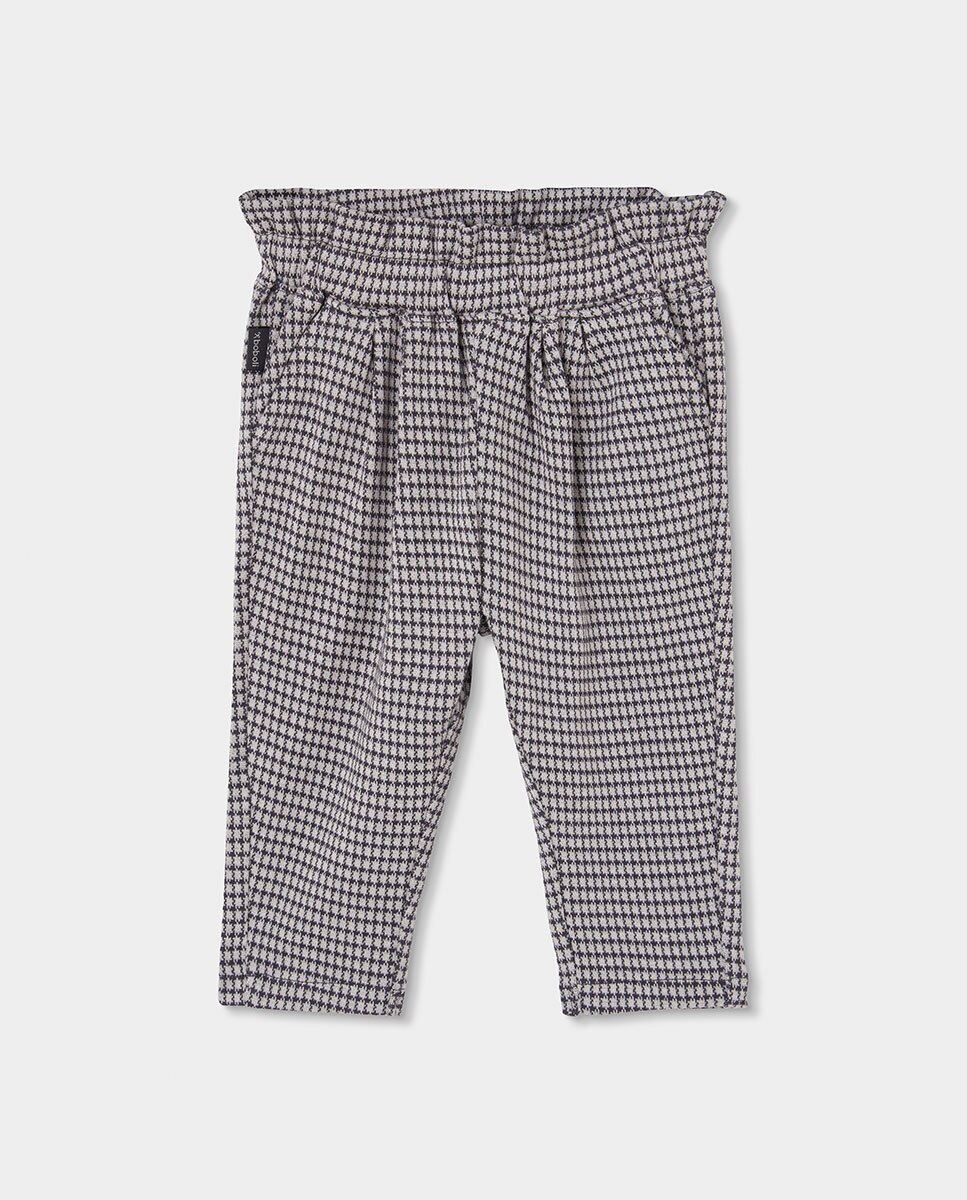 Colete Infantil com Estampado de Flores e Gola em V Branco / Preto-2