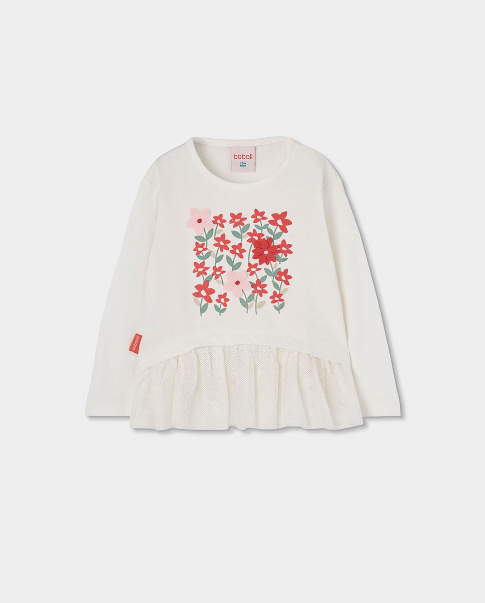 Imagem 0 de T-shirt Infantil de Manga Comprida com Gola Redonda