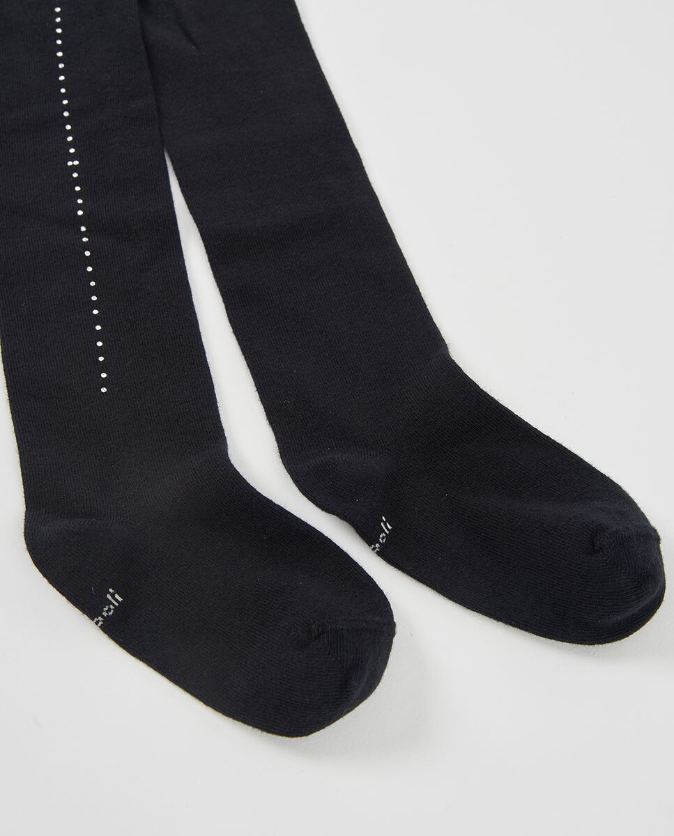 Collants Infantil de Cintura Subida Preto-2