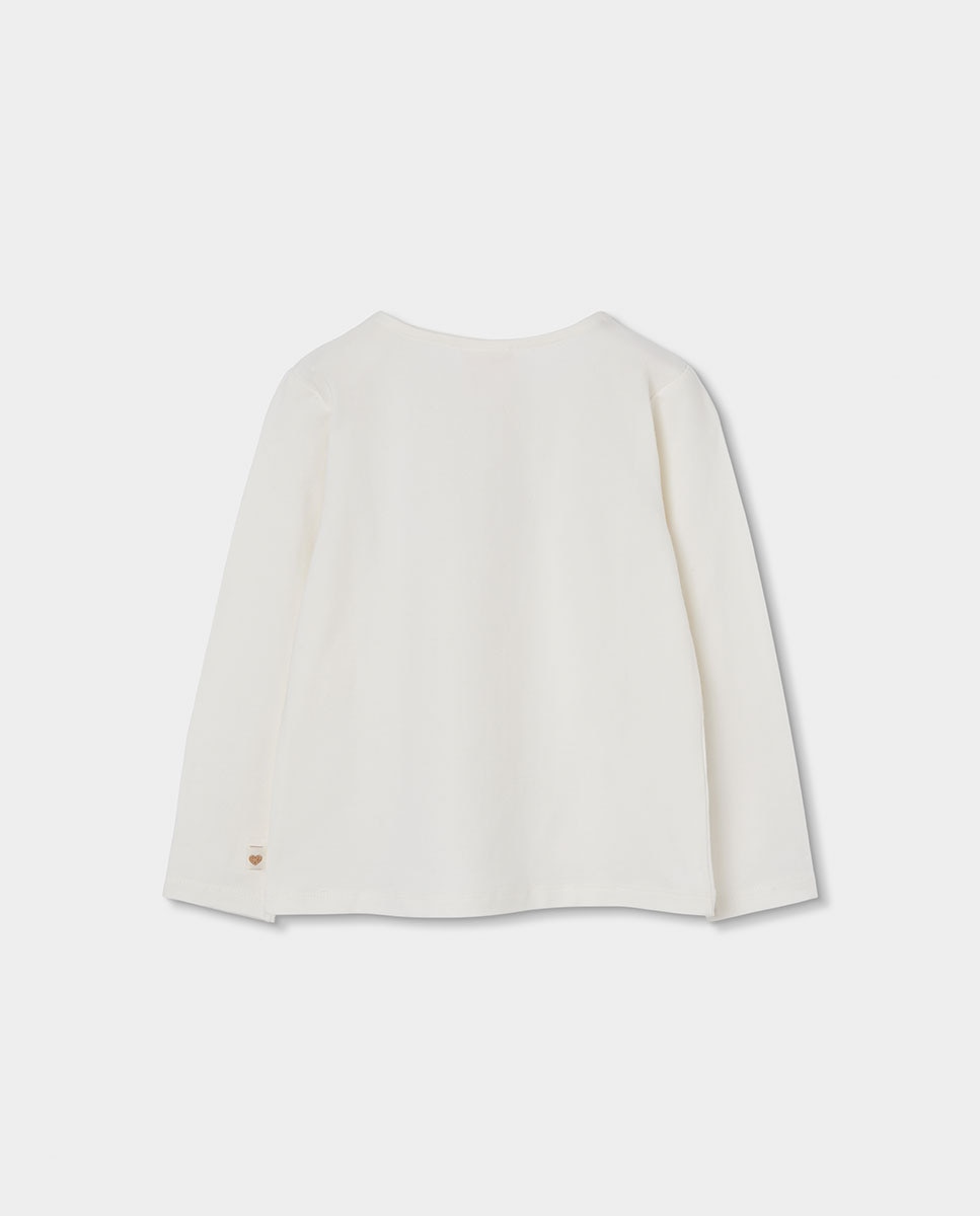 Calças de Veludo Infantil de Cintura Subida e Corte Amplo Branco / Rosa-2
