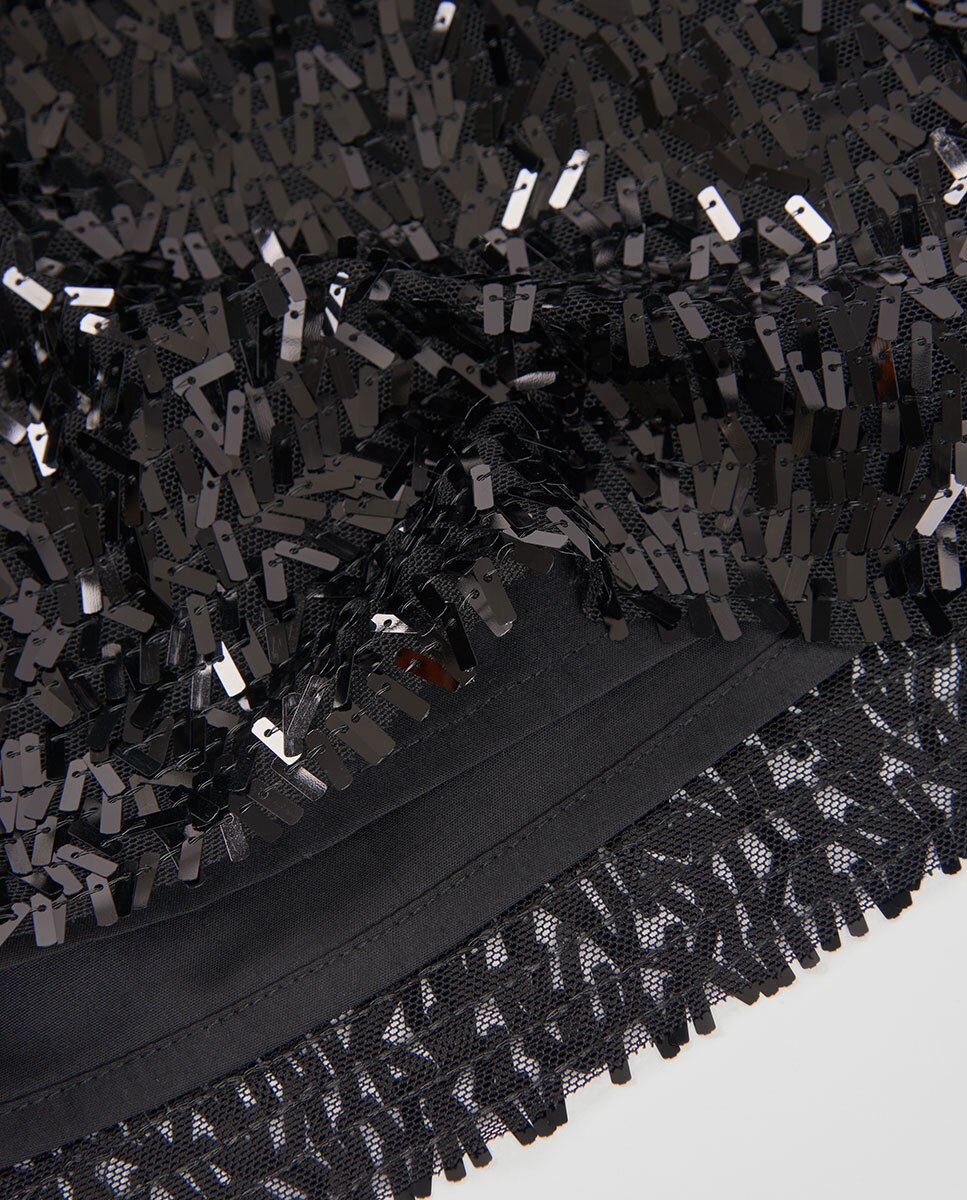 Saia de Tule Infantil com Lantejoulas Preto / Prata-4