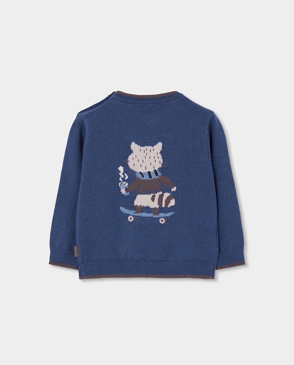 Camisa Infantil de Algodão de Manga Comprida com Gola Tipo Camisa Castanho-2