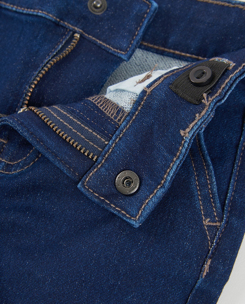 Jeans Infantil com Corte a Direito e Cintura Subida Azul denim-3