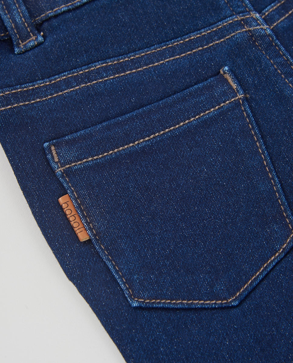 Jeans Infantil com Corte a Direito e Cintura Subida Azul denim-4