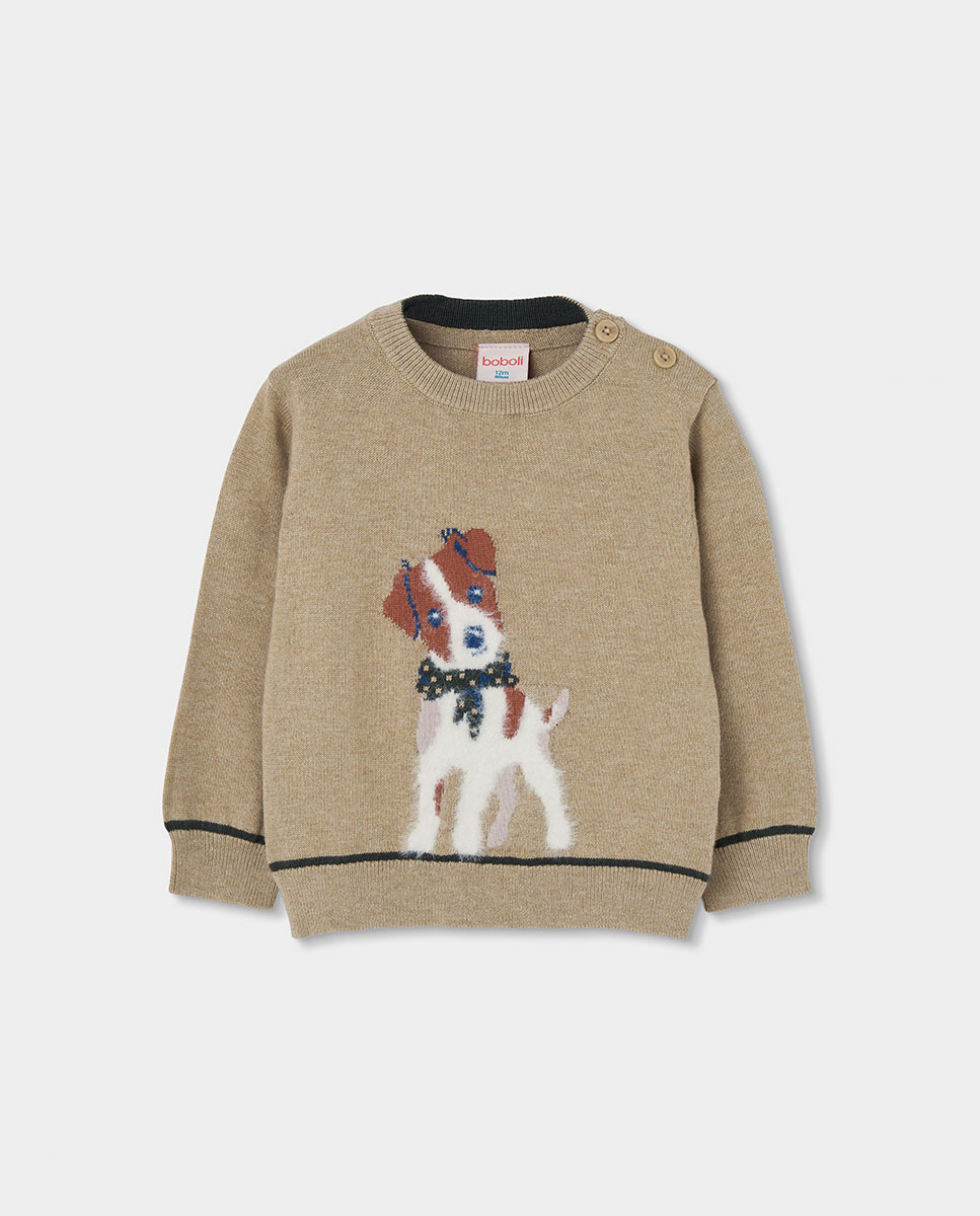 Imagem 0 de Camisola de Malha Infantil de Manga Comprida com Estampado de Animais