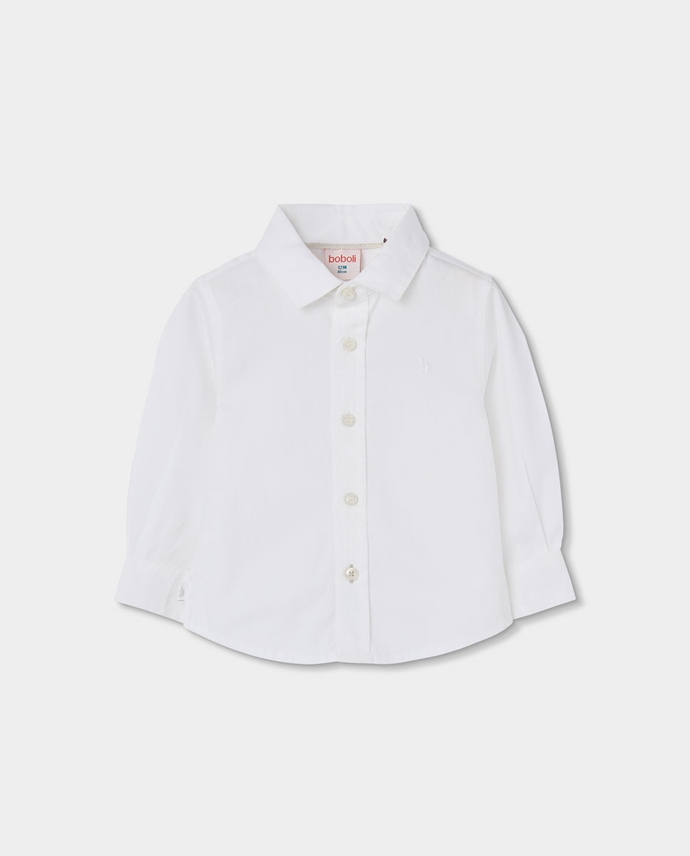 Imagem 0 de Camisa Infantil de Algodão de Manga Comprida com Gola Tipo Camisa