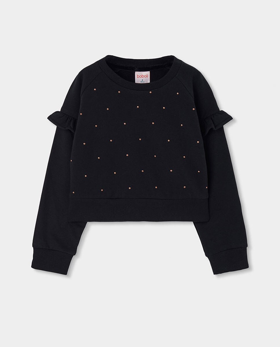 Imagem 0 de Sweatshirt de Felpa Infantil de Manga Comprida com Gola Redonda