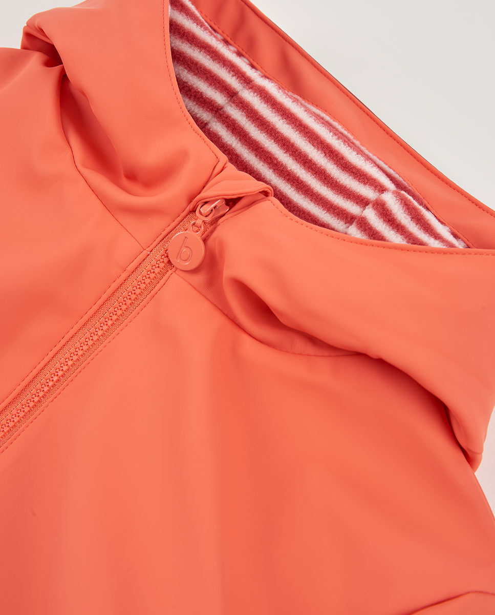 Impermeável Infantil com Capuz e Fecho Zip Vermelho / Branco-3