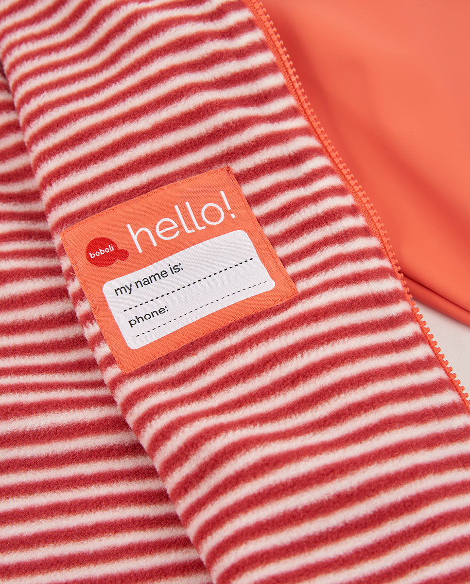 Impermeável Infantil com Capuz e Fecho Zip Vermelho / Branco-4