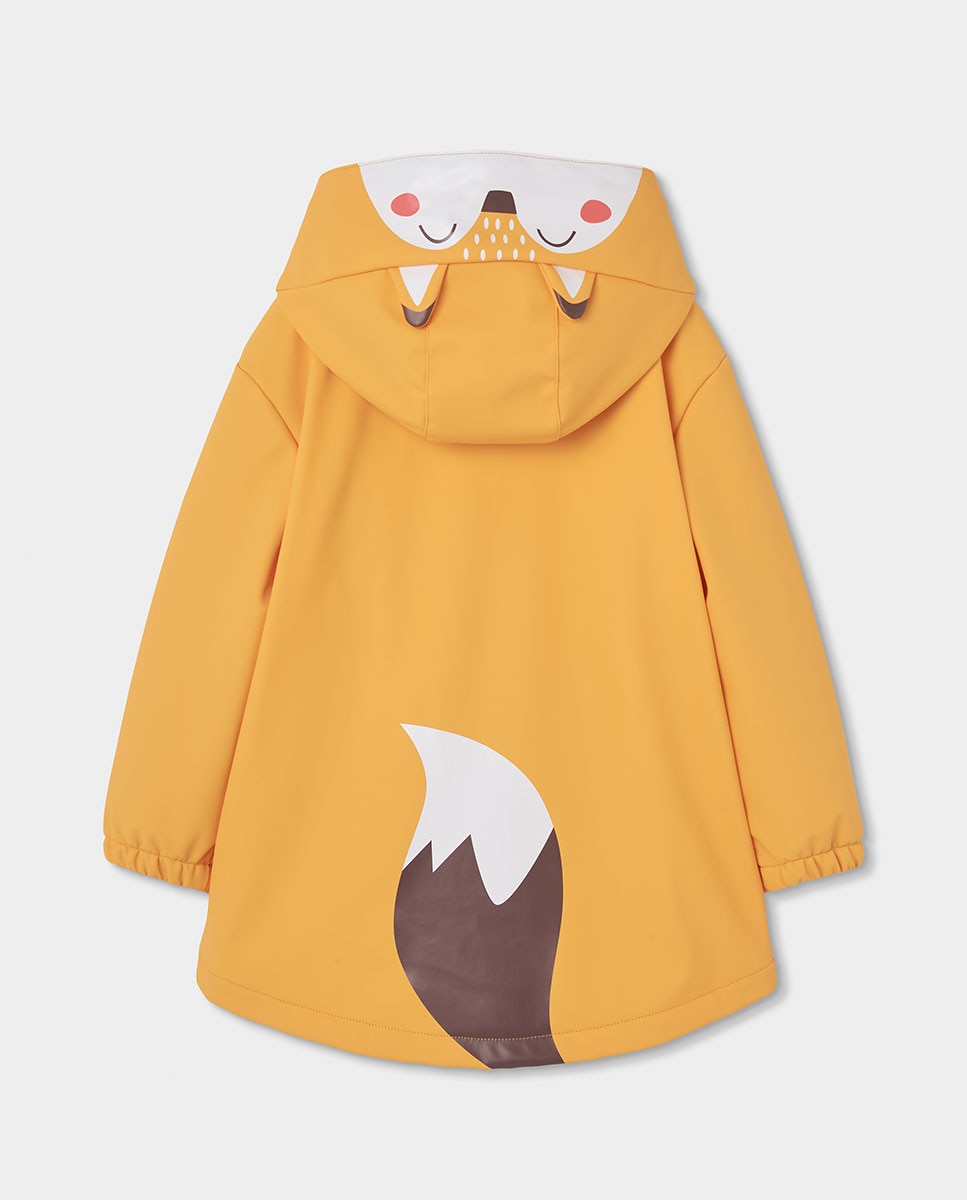 Impermeável Infantil com Capuz e Fecho Zip Boboli Amarelo-2