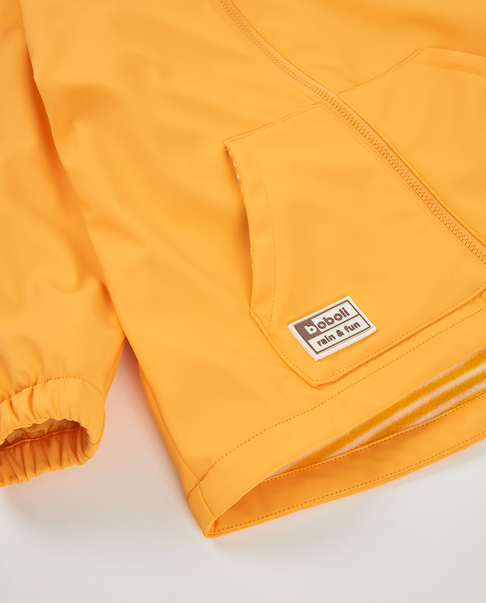 Impermeável Infantil com Capuz e Fecho Zip Boboli Amarelo-4