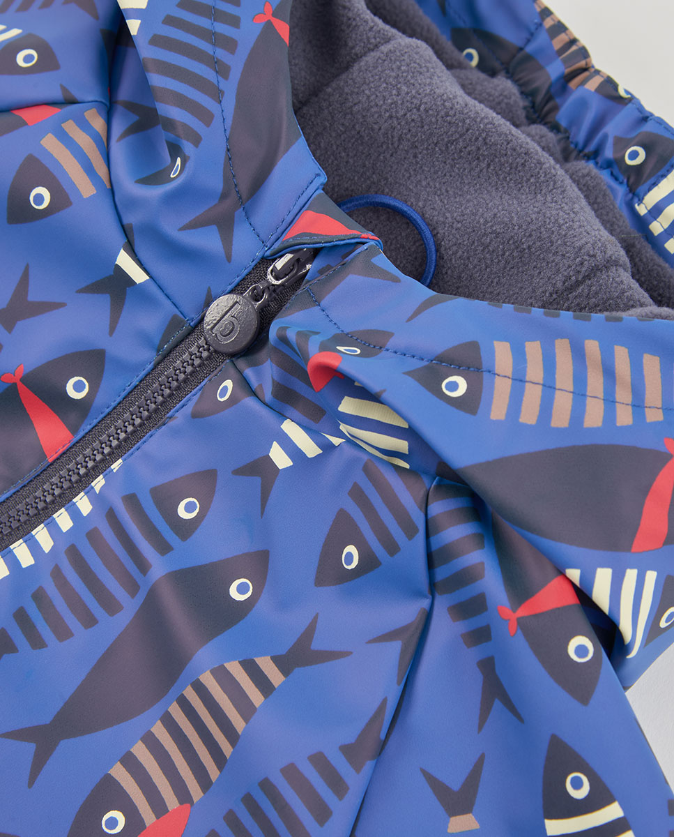 Impermeável Infantil com Capuz e Manga Comprida Boboli Multicolor-3
