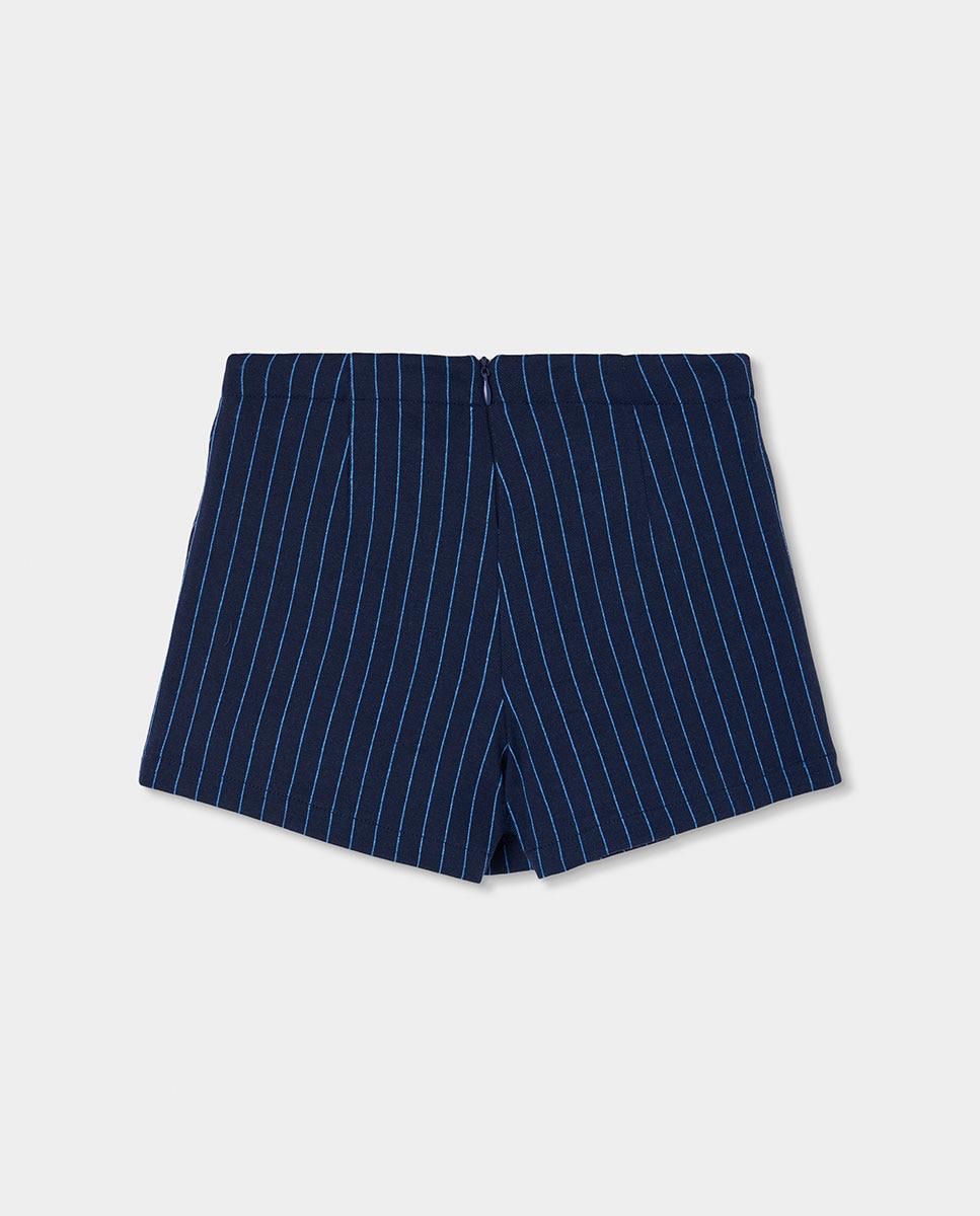 Saia de Malha Infantil com Estampado Às Riscas Azul / Branco-2