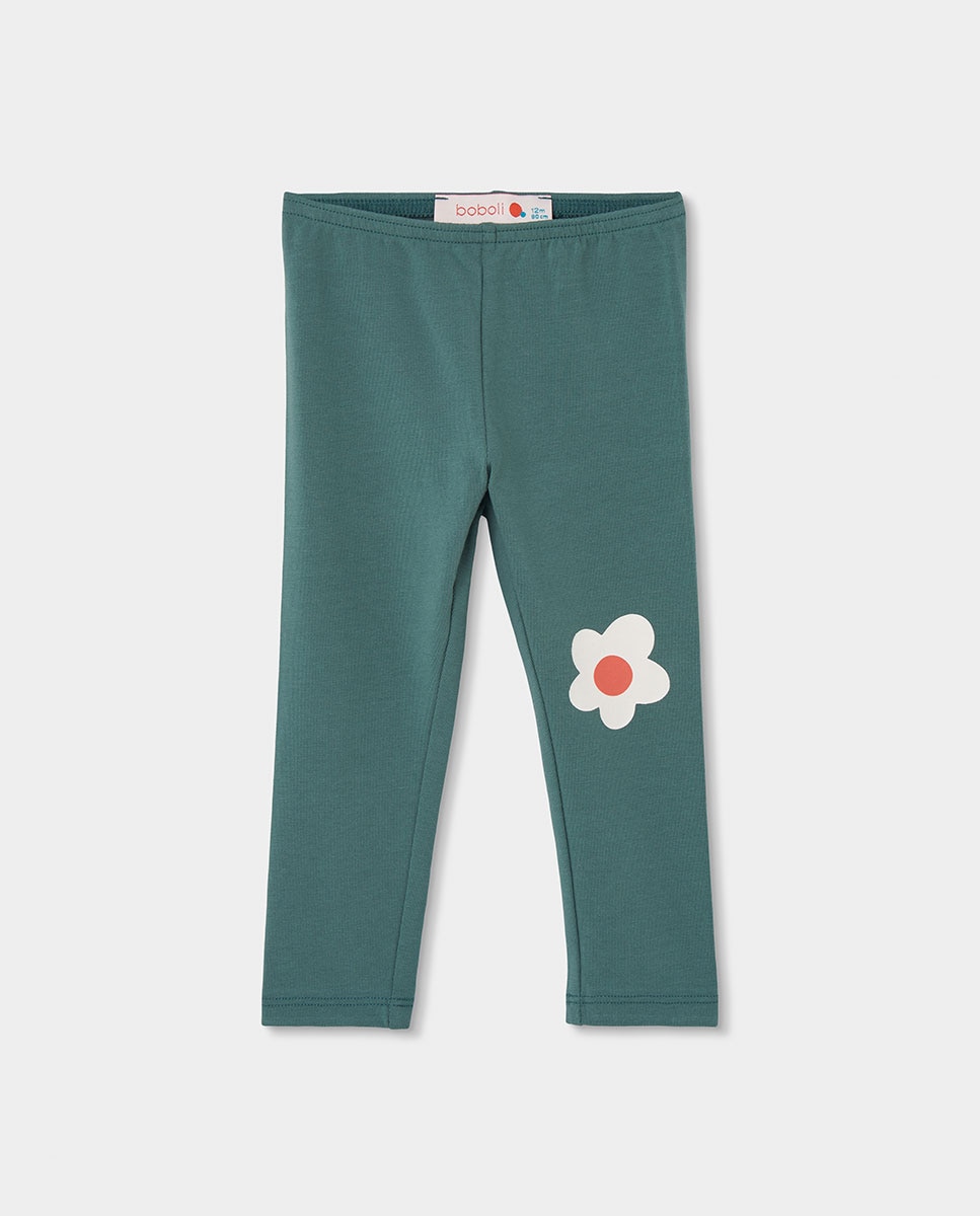 Conjunto Infantil de Algodão de Manga Comprida com Gola Redonda Cinzento/Verde-4