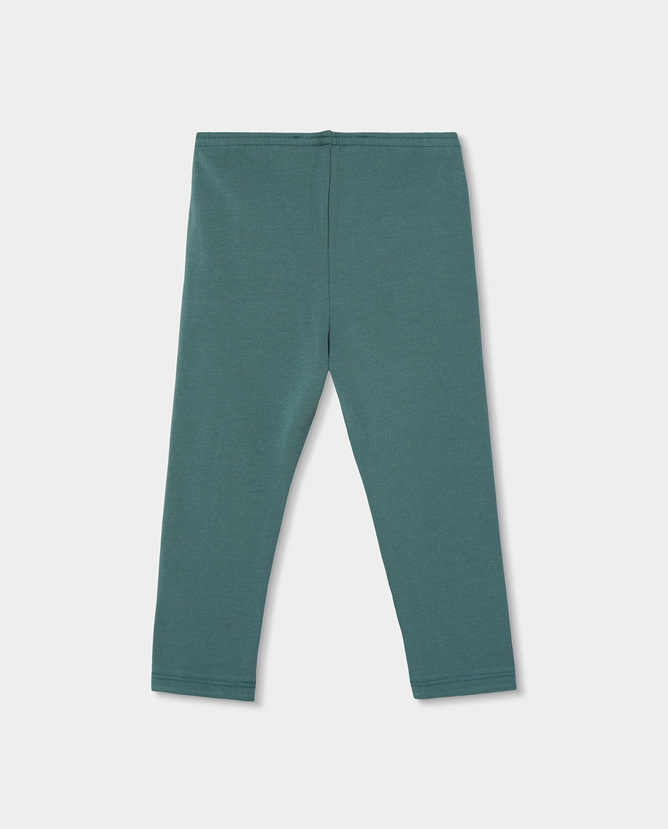 Conjunto Infantil de Algodão de Manga Comprida com Gola Redonda Cinzento/Verde-6