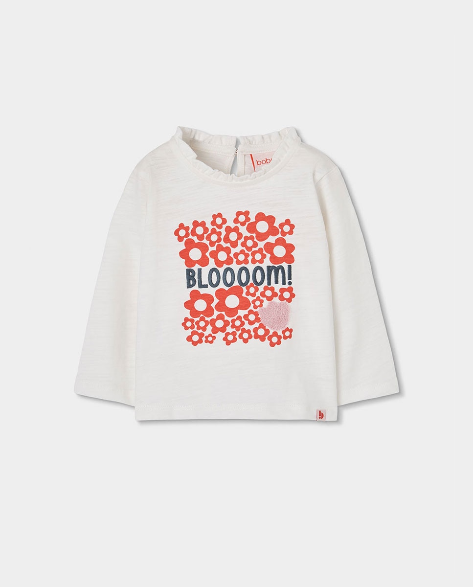 Imagem 0 de T-shirt de Algodão Infantil de Manga Comprida com Gola Redonda