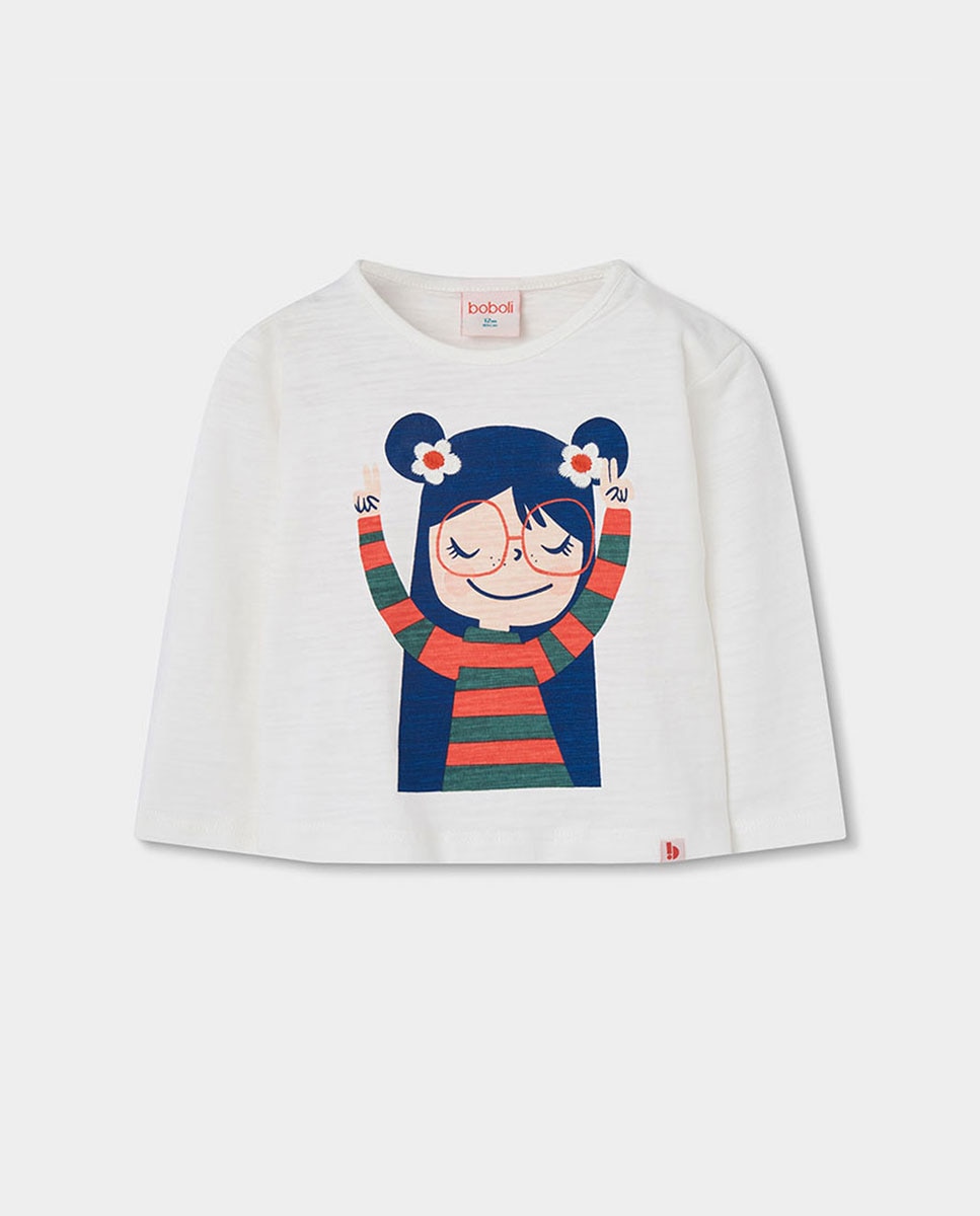 Imagem 0 de Camisola Infantil de Manga Comprida com Estampado de Flores