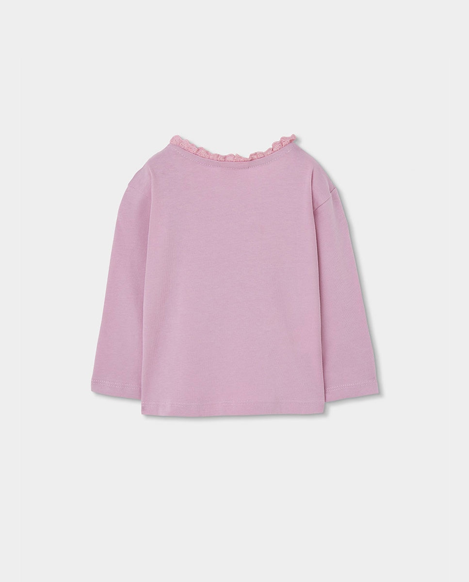 Saia-calças Jeans Infantil Rosa / Branco-2