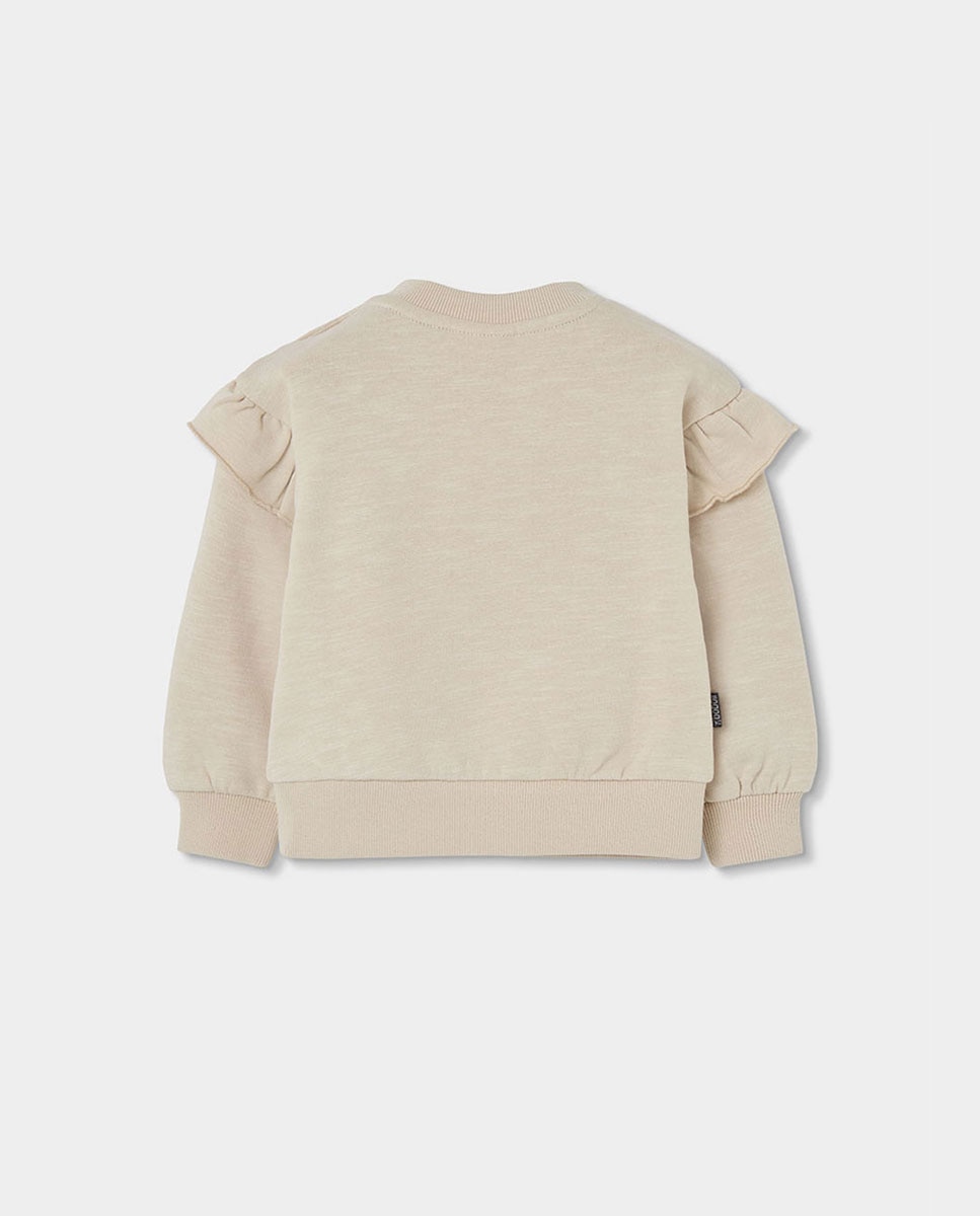 Sweatshirt de Felpa Infantil de Algodão de Manga Comprida Boboli Vermelho / Branco-2