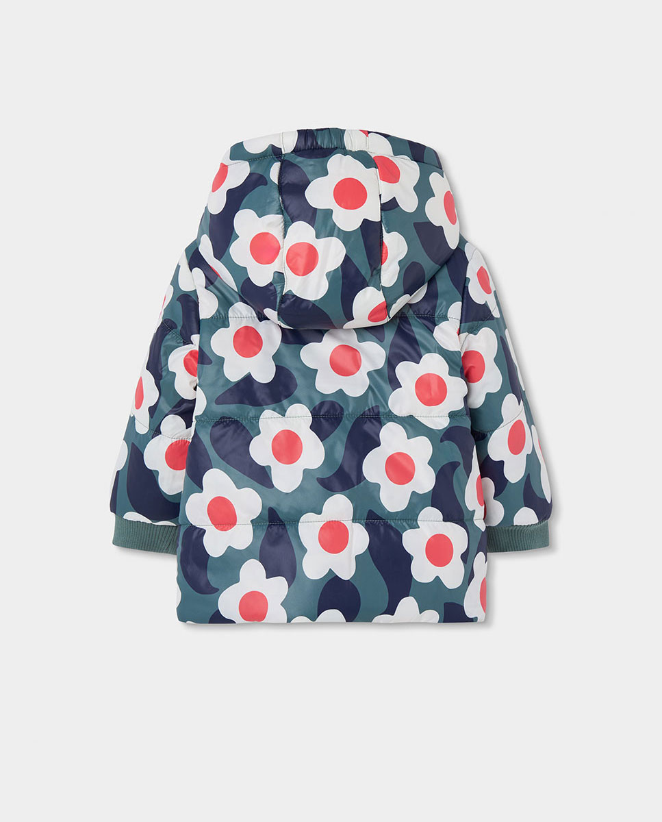 Parka Reversível Infantil com Capuz e Fecho Zip Branco / Vermelho-6