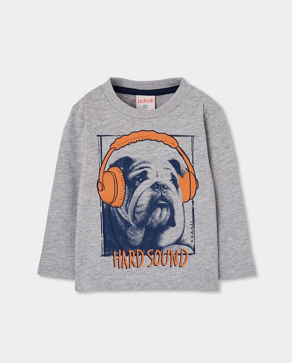 Imagem 0 de T-shirt Infantil de Manga Comprida com Gola Redonda