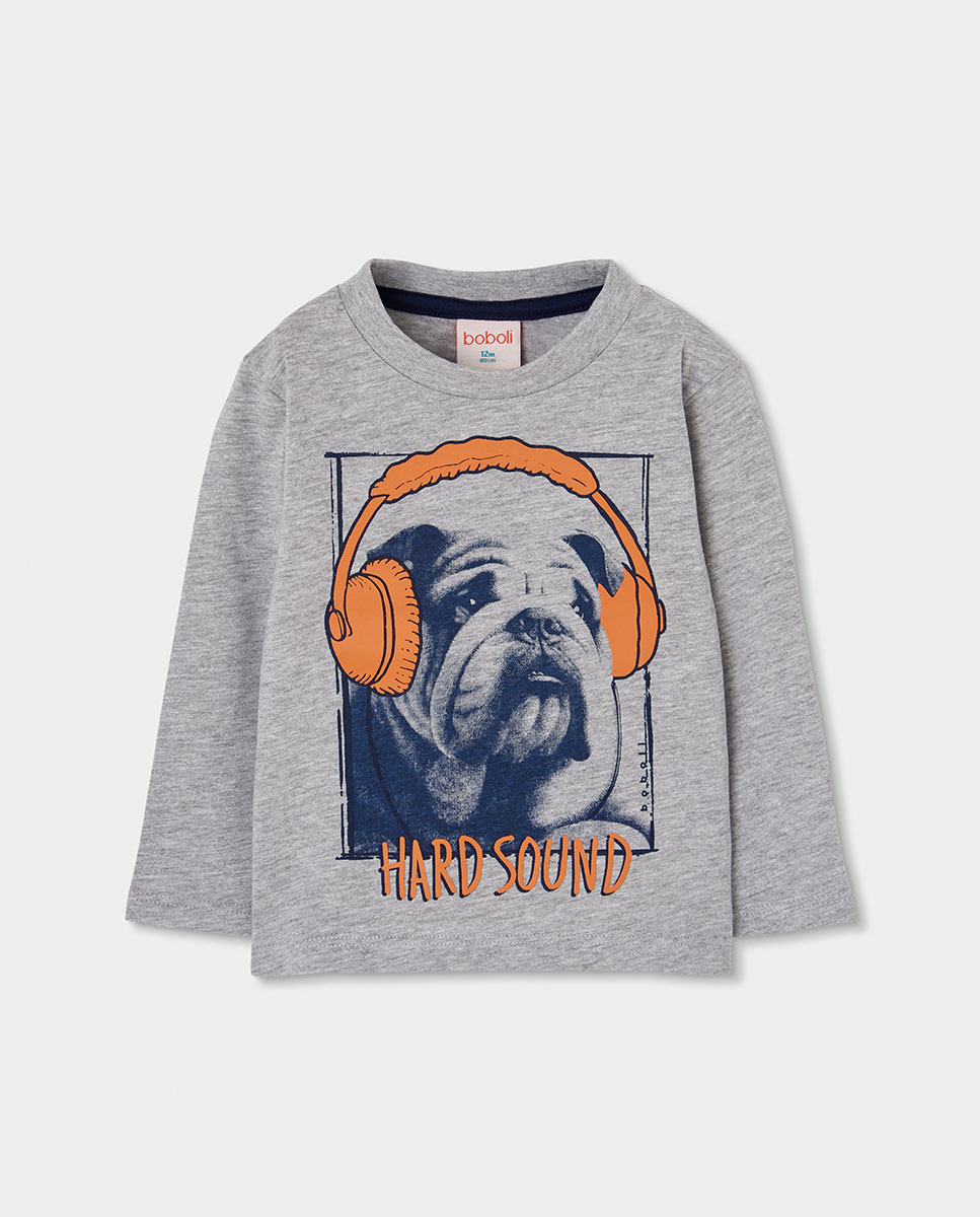 Imagem 0 de T-shirt Infantil de Manga Comprida com Gola Redonda