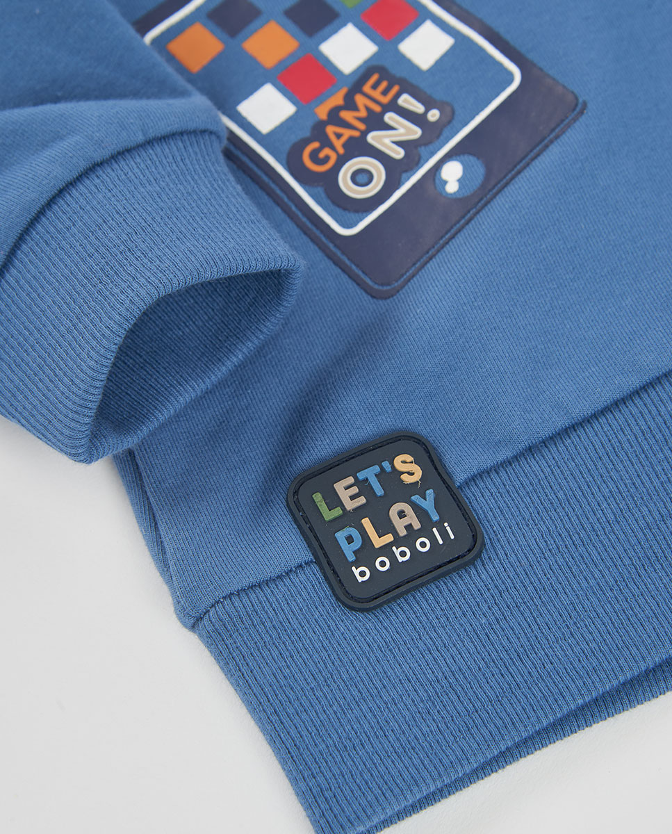 Sweatshirt de Felpa Infantil com Capuz e Manga Comprida Laranja-4